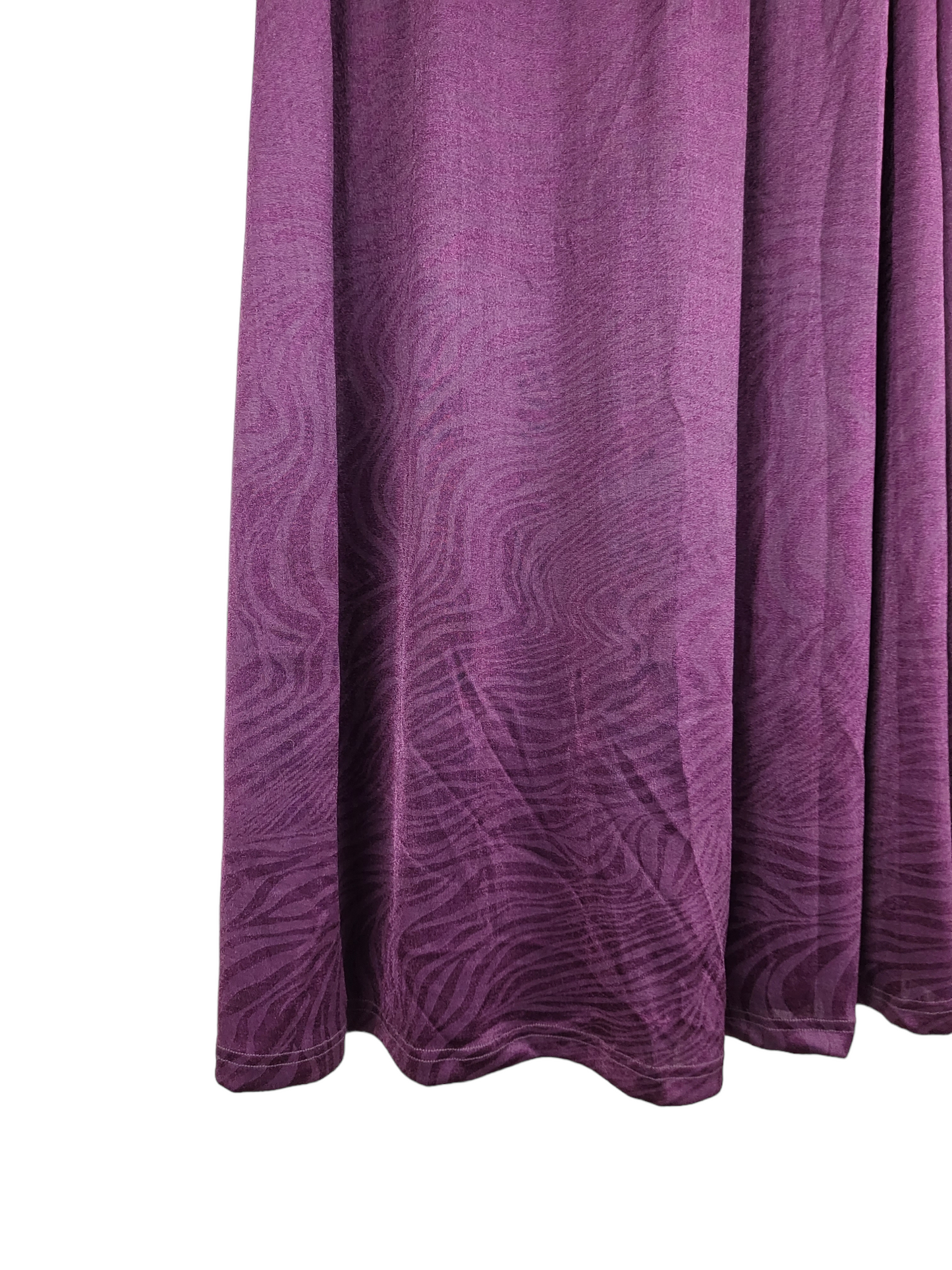 Plum Zebra Maxi Skirt with Elastic Waist | Size Small