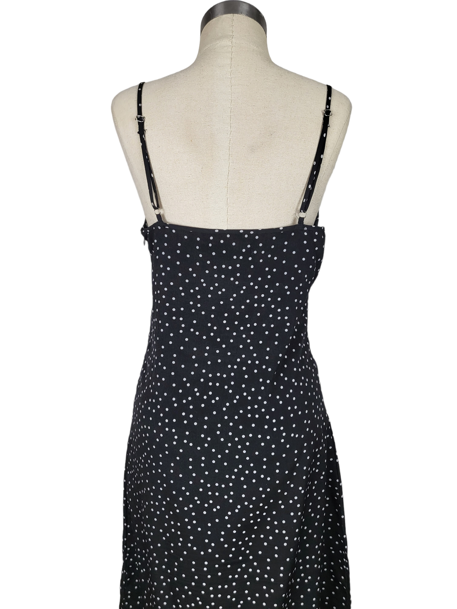 Polka Dot Cowl Slip Dress, back