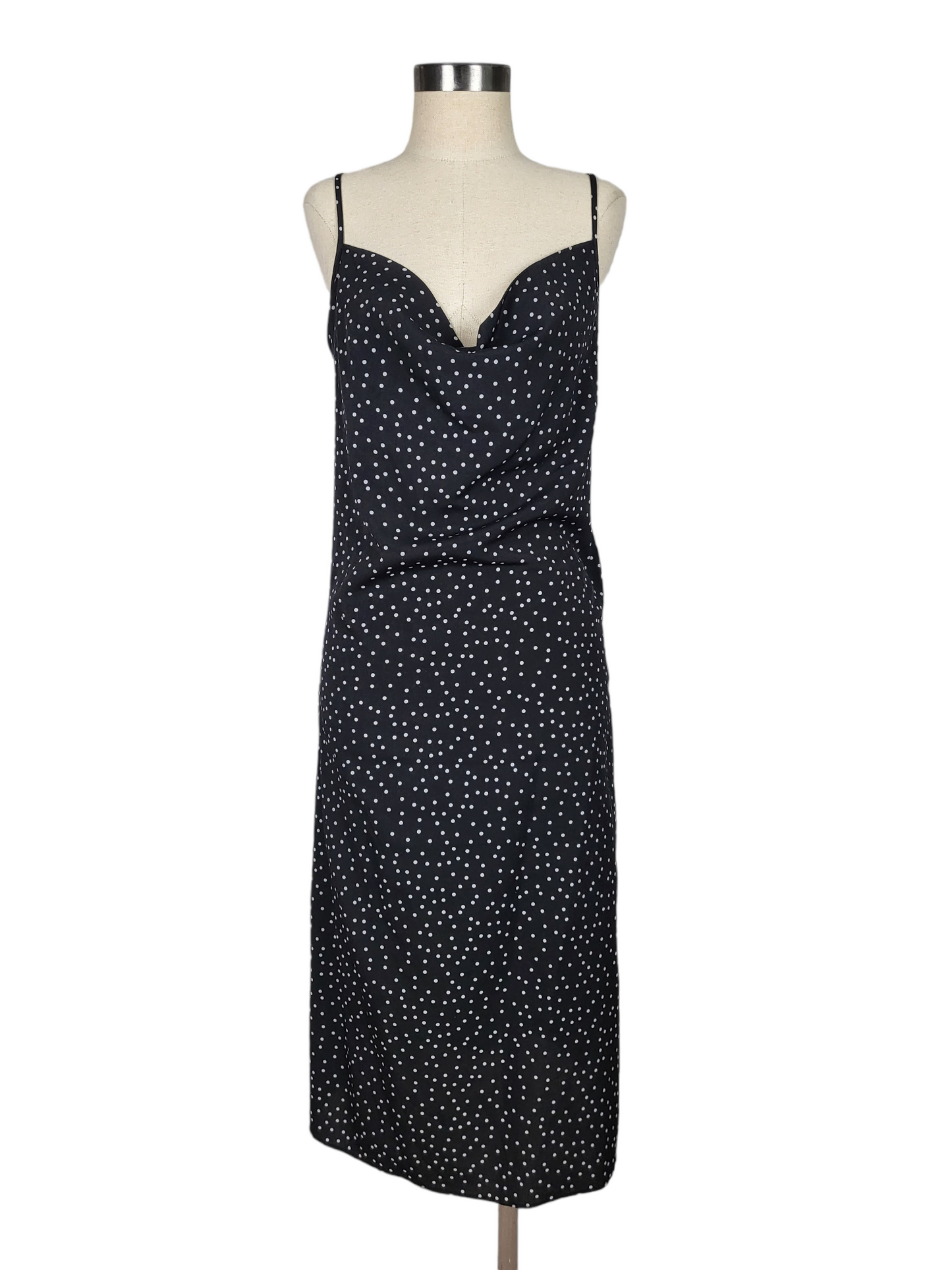 Polka Dot Cowl Slip Dress, front