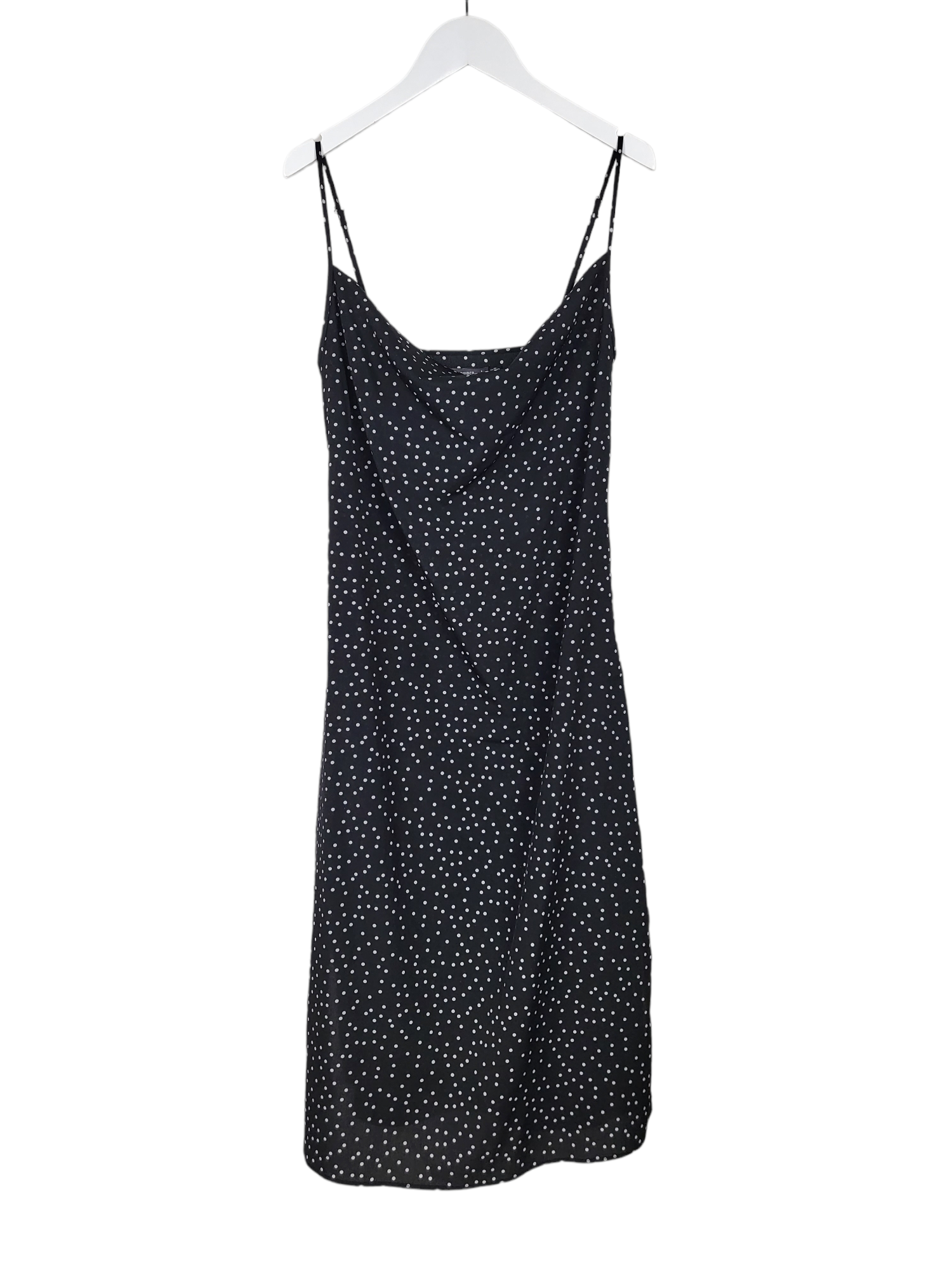 Polka Dot Cowl Slip Dress, front hanging