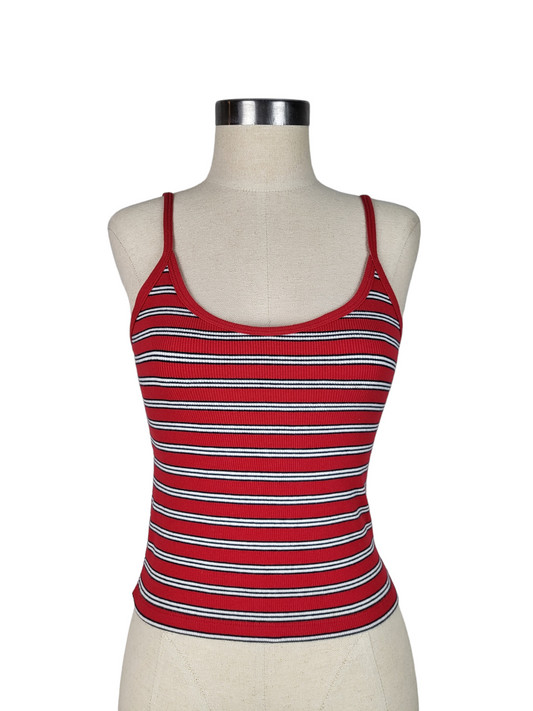 Red and White Stretch Singlet | Size 8