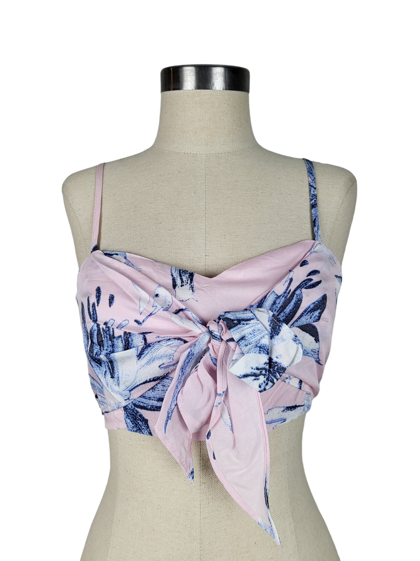 Tie Front Crop Top with Elastic Back | Size 8