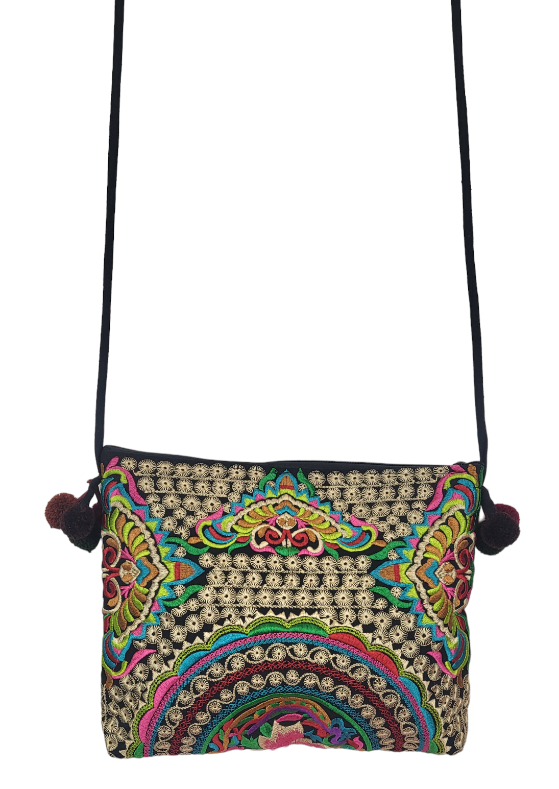 Woven Colourful Shoulder Bag, front view