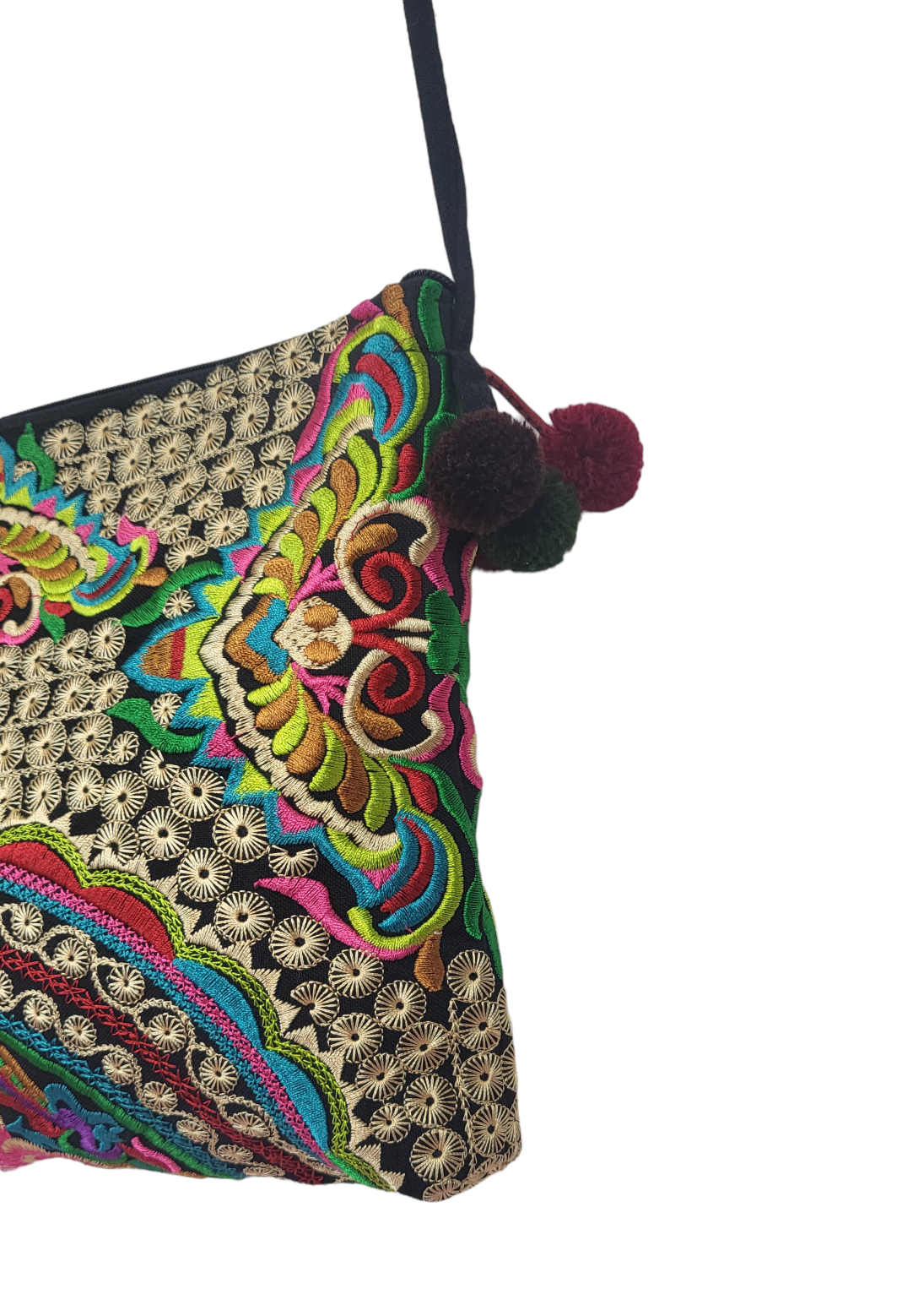 Woven Colourful Shoulder Bag, side view