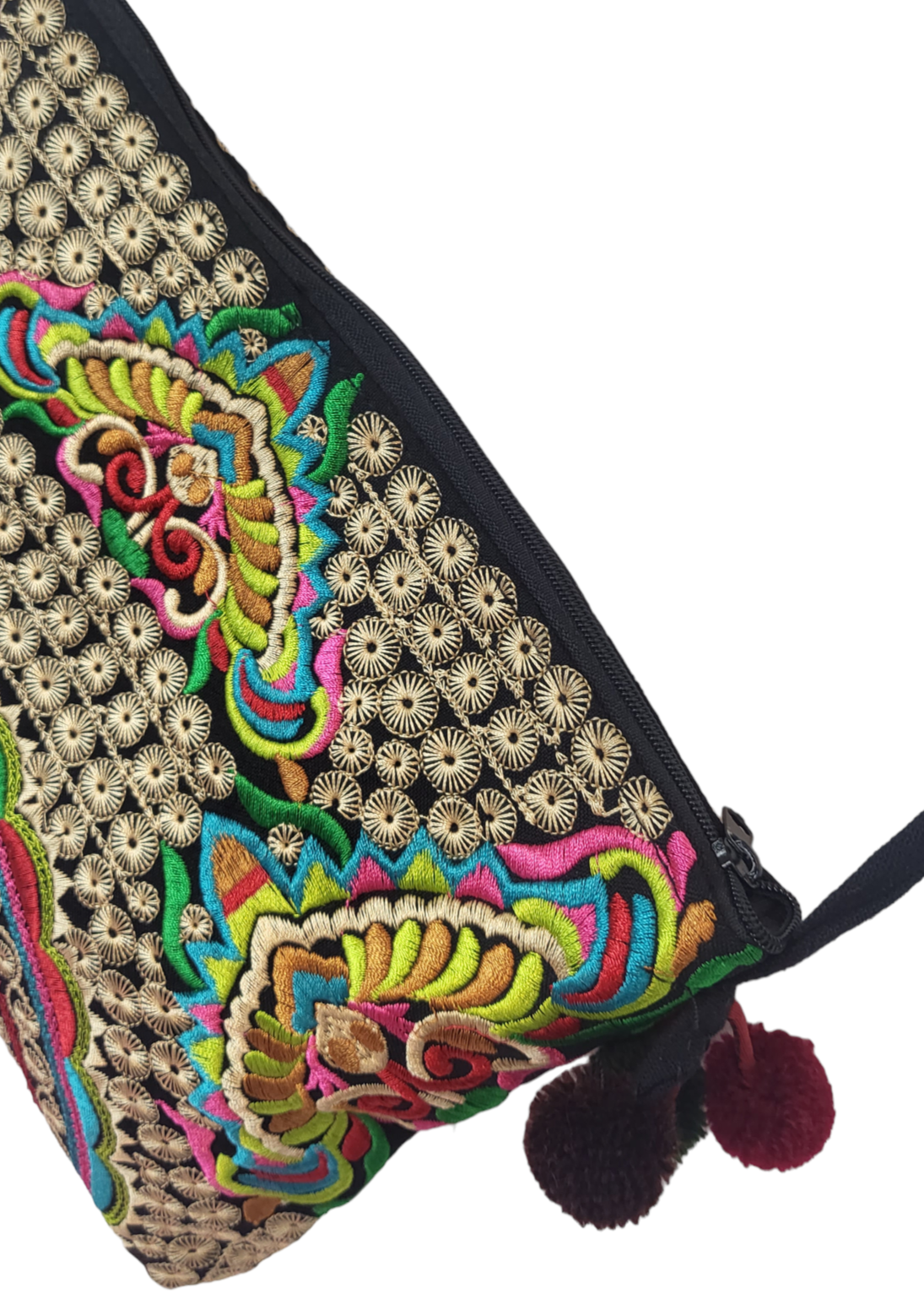 Woven Colourful Shoulder Bag, top view